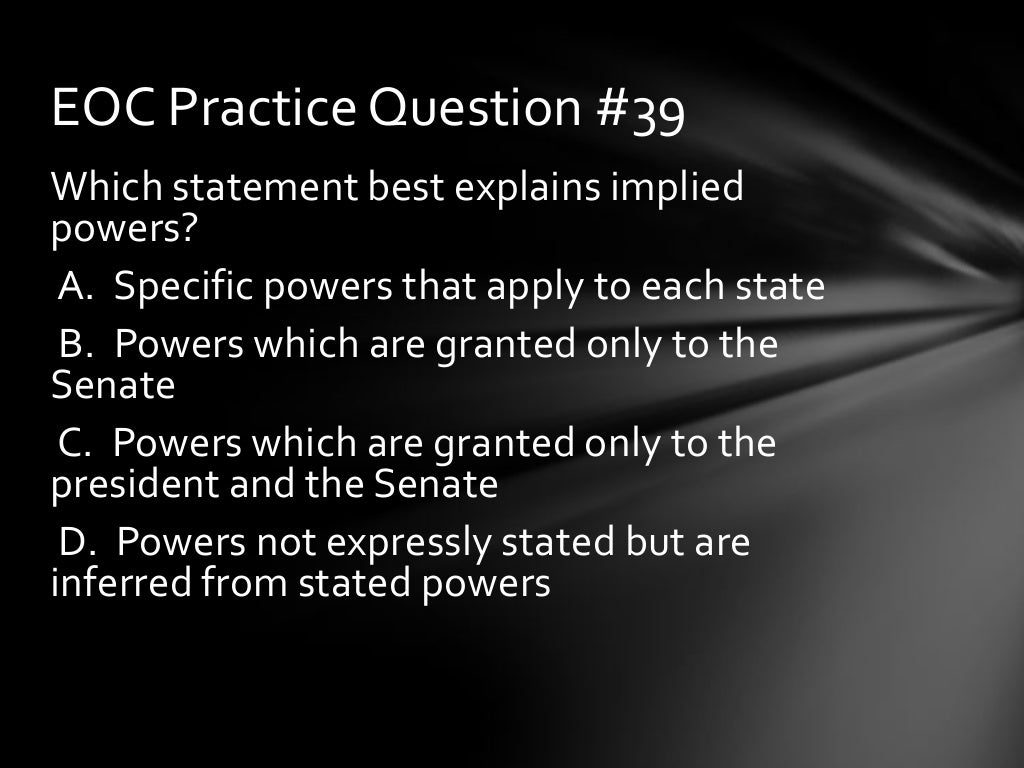 Eoc practice questions