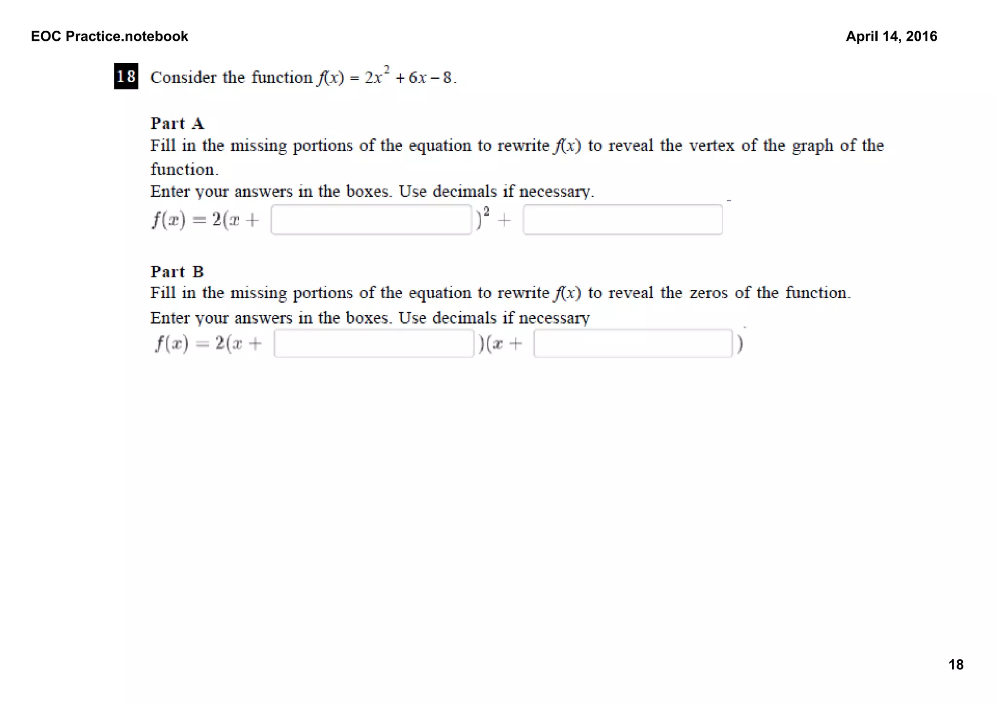 EOC Practice.notebook
18
April 14, 2016
 