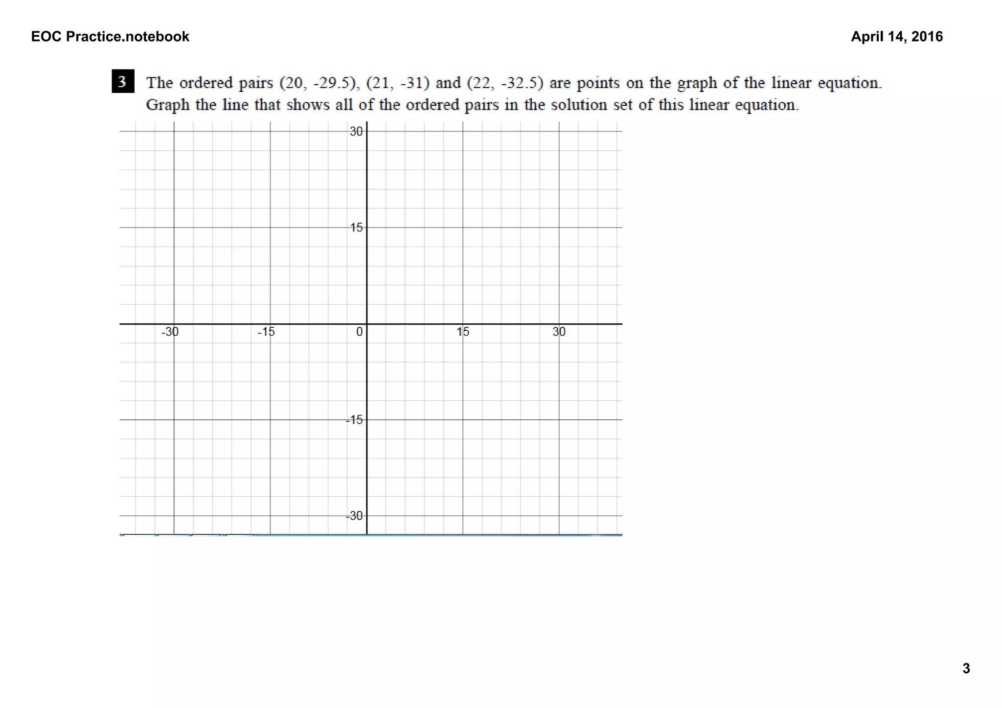 EOC Practice.notebook
3
April 14, 2016
x
y
 2    4    6   8  10  12  14  16  18  20  22
3
‑3
‑6  
‑9  
‑12
‑15  
‑18  
‑21  
‑24  
‑27 
‑2
6
 