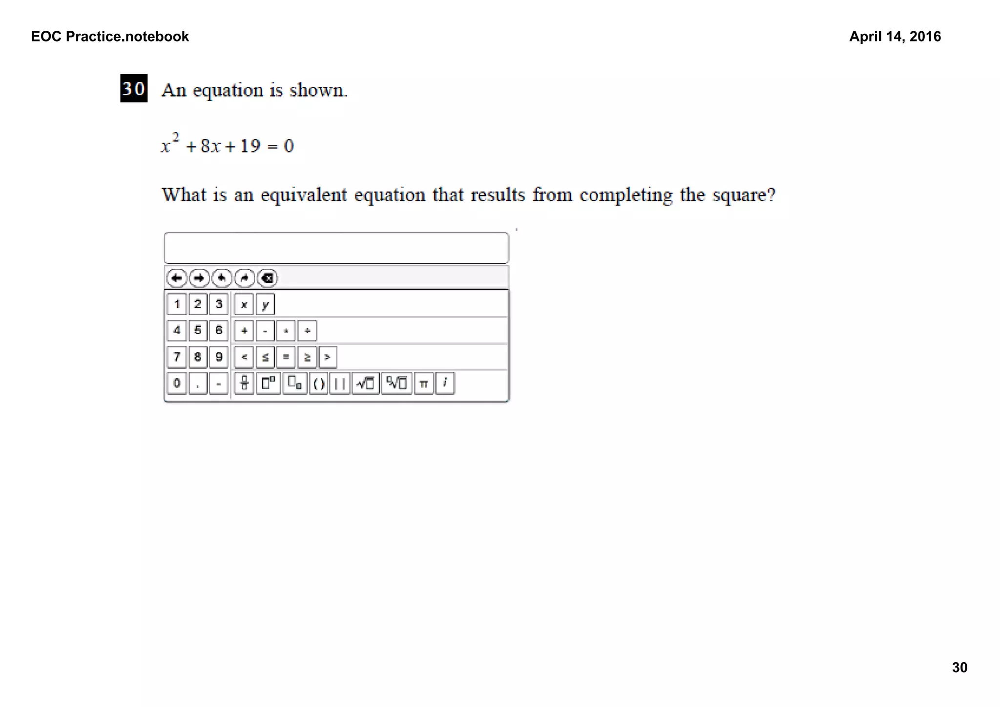 EOC Practice.notebook
30
April 14, 2016
 