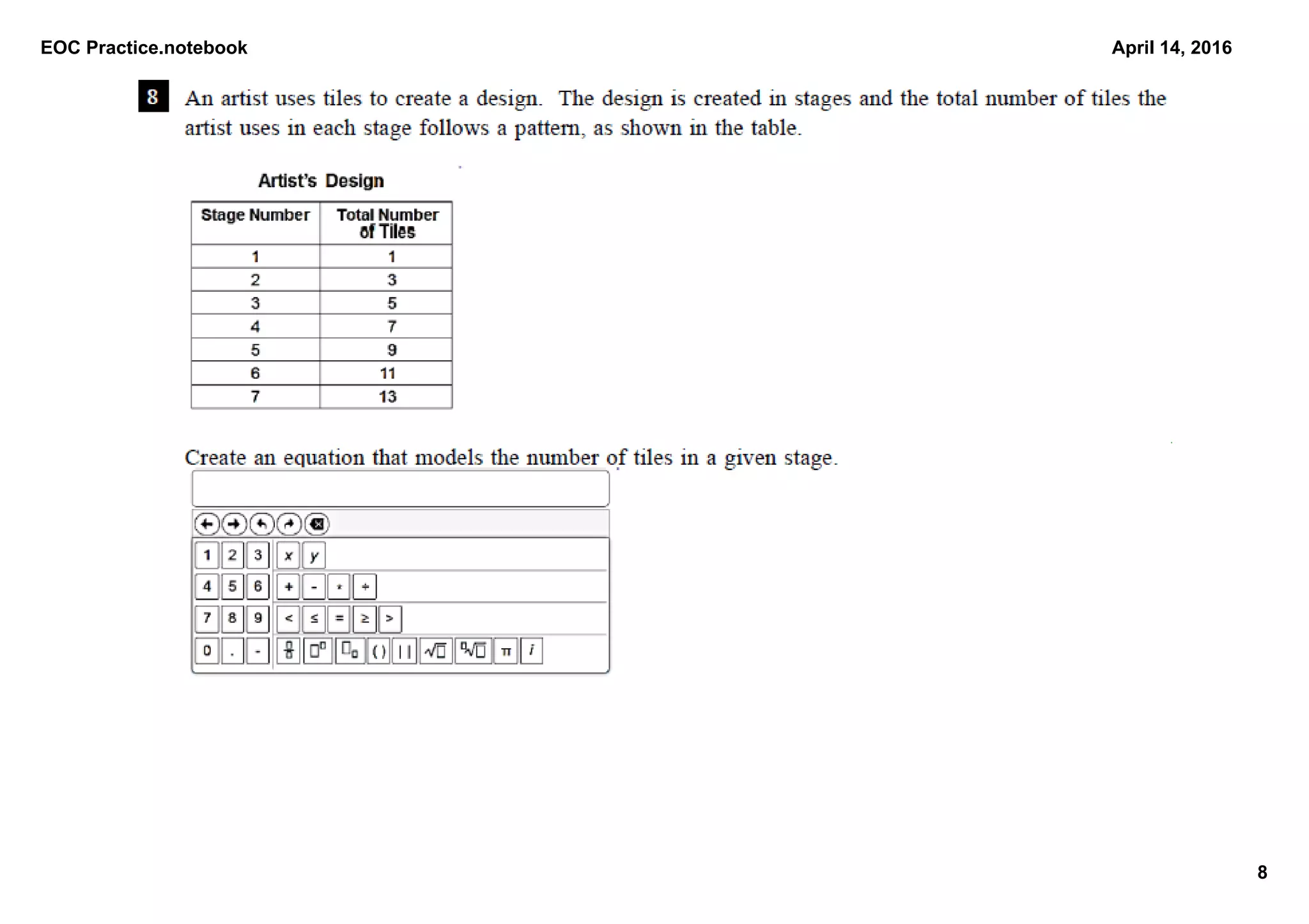 EOC Practice.notebook
8
April 14, 2016
 