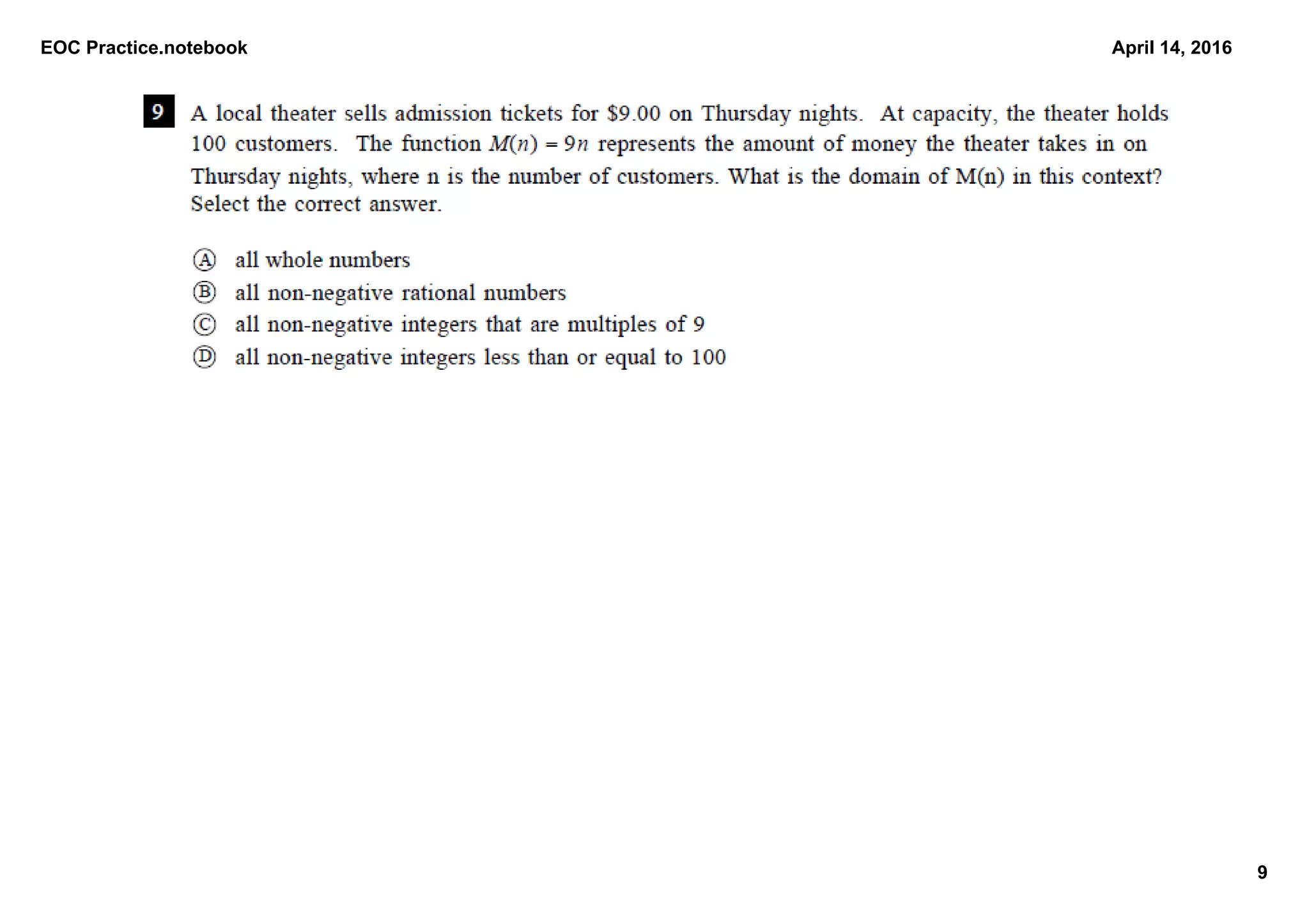 EOC Practice.notebook
9
April 14, 2016
 