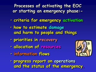 Emergency Operations Centres | PPTX