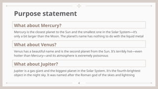 Mercury Statement Example Comprehensive Bachelor Thesis Presentation on Planetary Science and ...