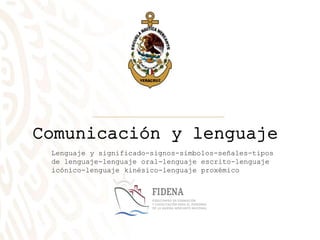 Proceso de comunicación
Comunicación y lenguaje
 Lenguaje y significado-signos-símbolos-señales-tipos
de lenguaje-lenguaje oral-lenguaje escrito-lenguaje
icónico-lenguaje kinésico-lenguaje proxémico
 
