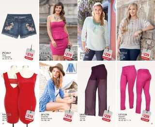 3029
$219PC8415312
PV2817
Short
17 Mezclilla
03, 05, 07, 09
$219PC0415391
VD5112
Vestido
12 Rojo
ME, GR
$229PC0116059
AG4127
Blusa
27 Sky Blue
32, 34
$229PC2716083
LR4513
Pantalón
13 Uva
ME, GR
$219PC1815306
VB3628
Vestido
28 Fiusha
ME, GR, XG
$219PC1815320
ZF1256
Ensamble
56 Azul Francia
CH, ME, GR
$229PC3816012
BG7515
Blusón
15 Arena
32, 38
$229PC5416004
LT5528
Pantalón
28 Fiusha
03, 05, 09, 11, 13
 