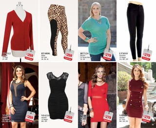 3837
$269PC4918842
GF4512
Sweter
12 Rojo
UT, GR
$269PC7718839
VD6809
Vestido
09 Marino
CH, ME, GR, XG
$279PC0719534
BE7124
Blusón
24 Verde Menta
32, 38
$279PC6519561
VG1112
Vestido
12 Rojo
UT, GR
$269PC9918863
RT4806
Malla
06 Café
36, 38, 40
$269PC4018820
VE4210
Vestido
10 Negro
ME, GR
$279PC3219561
LT5010
Pantalón
10 Negro
CH, ME, GR
$279PC8819597
VM0207
Vestido
07 Tinto
ME, GR, XG
 