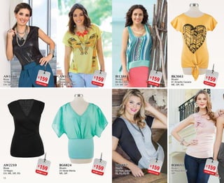 1413
$159PC9011142
AW1110
Blusa
10 Negro
CH, GR, XG
$159PC9811122
AW2210
Blusa
10 Negro
CH, ME, GR, XG
$159PC1811180
BI1388
Blusón
88 Azul Agua
CH, ME, GR
$159PC7711133
BK6882
Blusón
82 Plata Jaspe
32, 34, 36, 38
$159PC4711128
AW1781
Blusa
81 Verde Limon
CH, ME, GR, XG
$159PC4911147
BG6824
Blusón
24 Verde Menta
ME, GR
$159PC8711134
BK3661
Blusón
61 Amarillo Canario
ME, GR, XG
$159PC5811191
BQ0693
Blusón
93 Rosa Boreal
GR
 