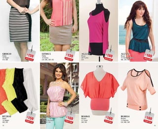 1615
$159PC3511116
QR0610
Falda
10 Negro
CH, ME
$159PC0311138
RT2810
Malla
10 Negro
GR, XG
$169PC7511852
AG2228
Blusa
28 Fiusha
CH
$169PC1011888
BG6841
Blusón
41 Coral
GR, XG
$159PC5611165
QT0815
Falda
15 Arena
CH, ME, GR, XG
$169PC2111808
AC5118
Blusa
18 Palo De Rosa
ME, GR, XG
$169PC6511876
AL2572
Blusa
72 Verde Metálico
ME, GR, XG
$169PC2911859
BG8814
Blusón
14 Salmón
CH, ME, GR
 