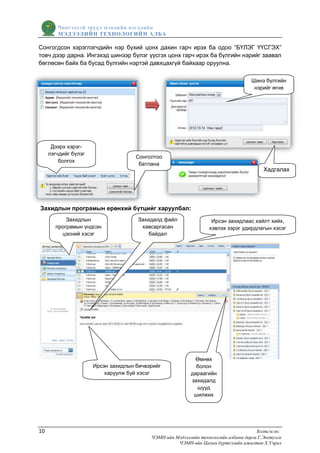 Чингэлтэй эрүүл мэндийн нэгдлийн
        МЭДЭЭЛИЙН ТЕХНОЛОГИЙ Н АЛБА

Сонгогдсон хэрэглэгчдийн нэр бүхий цонх дахин гарч ирэх ба одоо “БҮЛЭГ ҮҮСГЭХ”
товч дээр дарна. Ингэхэд шинээр бүлэг үүсгэх цонх гарч ирэх ба бүлгийн нэрийг заавал
бөглөсөн байх ба бусад бүлгийн нэртэй давхцахгүй байхаар оруулна.

                                                                                    Шинэ бүлгийн
                                                                                     нэрийг өгнө




      Дээрх хэрэг-
     лэгчдийг бүлэг
                                     Сонголтоо
         болгох
                                      батлана
                                                                                         Хадгалах




Захидлын програмын ерөнхий бүтцийг харуулбал:
           Захидлын                  Захидалд файл                 Ирсэн захидлаас хайлт хийх,
       програмын үндсэн               хавсаргасан                 хэвлэх зэрэг удирдлагын хэсэг
         цэсний хэсэг                    байдал




                                                            Өмнөх
                      Ирсэн захидлын бичвэрийг              болон
                          харуулж буй хэсэг               дараагийн
                                                          захидалд
                                                            шууд
                                                           шилжих




10                                                                                    Бэлтгэсэн:
                                          ЧЭМН-ийн Мэдээллийн технологийн албаны дарга Г.Энхтулга
                                                    ЧЭМН-ийн Цахим бүртгэлийн ажилтан Х.Учрал
 