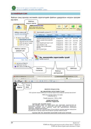 Чингэлтэй эрүүл мэндийн нэгдлийн
      МЭДЭЭЛИЙН ТЕХНОЛОГИЙ Н АЛБА

3.6 ФАЙЛЫН САН

Файлын санд орсноор системийн хэрэглэгчдийн файлын удирдлагын нэгдсэн програм
руу орно.
                        Файлын
                     үндсэн хавтас




     Файлын хавтас
      удирдах цэс




                                  Файлын                                             файлууд
                                 статистик                    Файлын
                                                            дэлгэрэнгүй




                     Татаж
       Хэвлэх        авах




29                                                                                       Бэлтгэсэн:
                                             ЧЭМН-ийн Мэдээллийн технологийн албаны дарга Г.Энхтулга
                                                       ЧЭМН-ийн Цахим бүртгэлийн ажилтан Х.Учрал
 