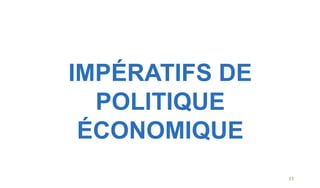 11
IMPÉRATIFS DE
POLITIQUE
ÉCONOMIQUE
 
