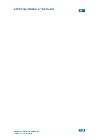 MÁSTER EN ENFERMERÍA OFTALMOLÓGICA
MÓDULO 1. PRINCIPIOS BÁSICOS
TEMA 3. TERAPIA VISUAL
T3.12
M.1
 
