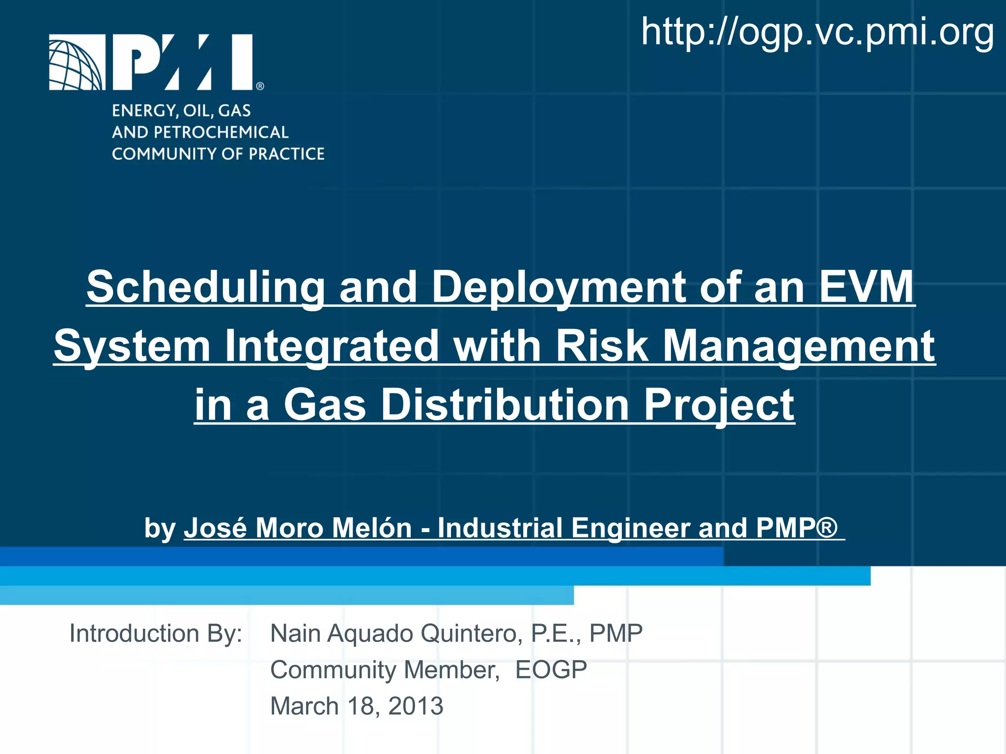Scheduling and deployment of an evm system integrated with risk ...