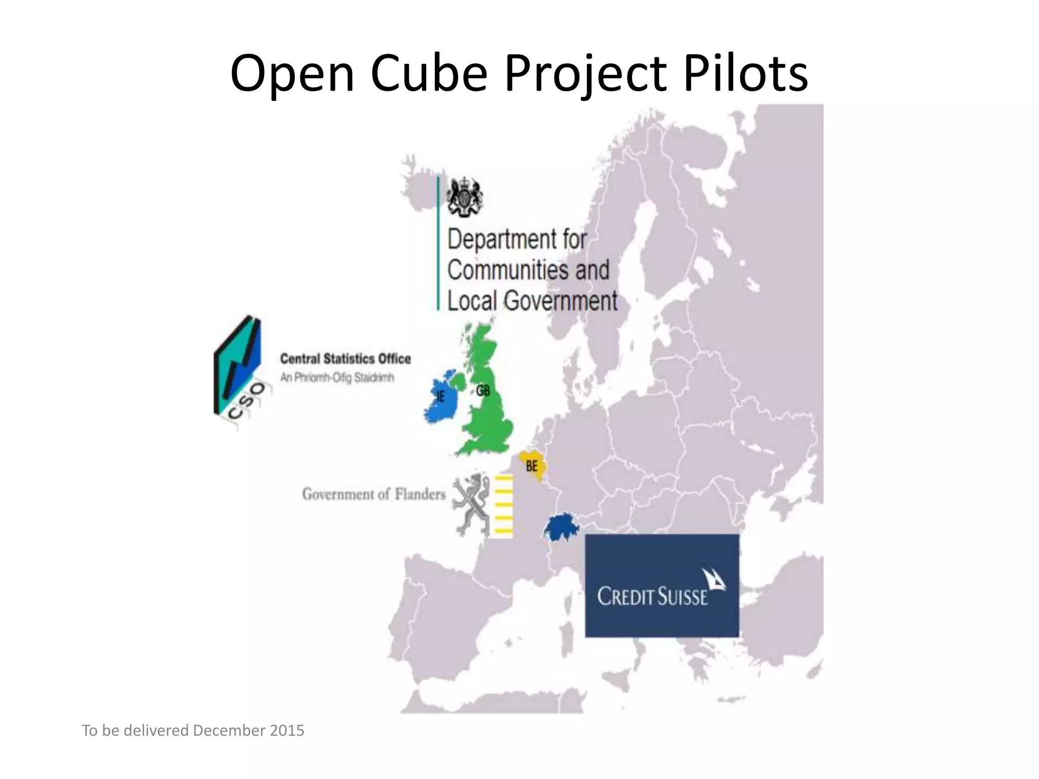 To be delivered December 2015
Open Cube Project Pilots
 