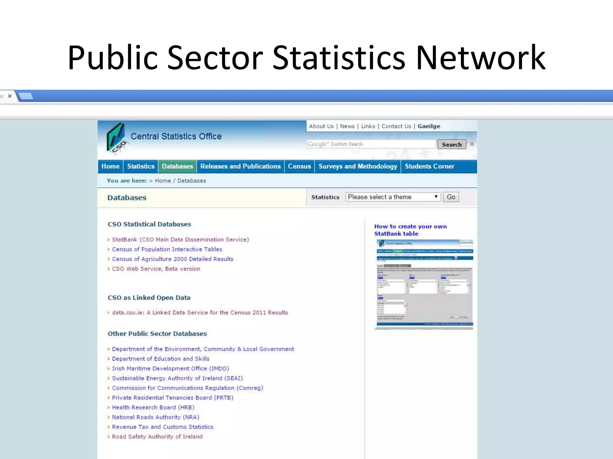 Public Sector Statistics Network
 