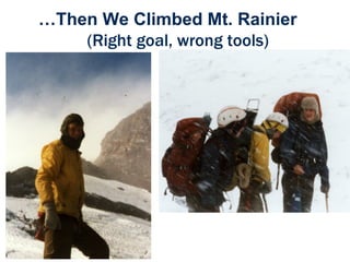 … Then We Climbed Mt. Rainier (Right goal, wrong tools) 
