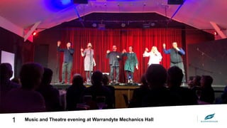 1 Music and Theatre evening at Warrandyte Mechanics Hall
 