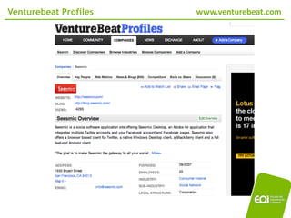 Venturebeat Profiles   www.venturebeat.com




                                  02/11/2010
 