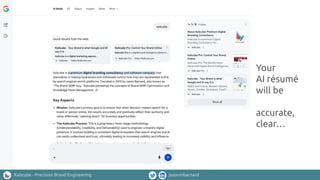 Kalicube - Precision Brand Engineering jasonmbarnard
Your
AI résumé
will be
accurate,
clear…
 