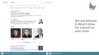 Kalicube - Precision Brand Engineering jasonmbarnard
But just because
it doesn’t show
for a search on
your name
 