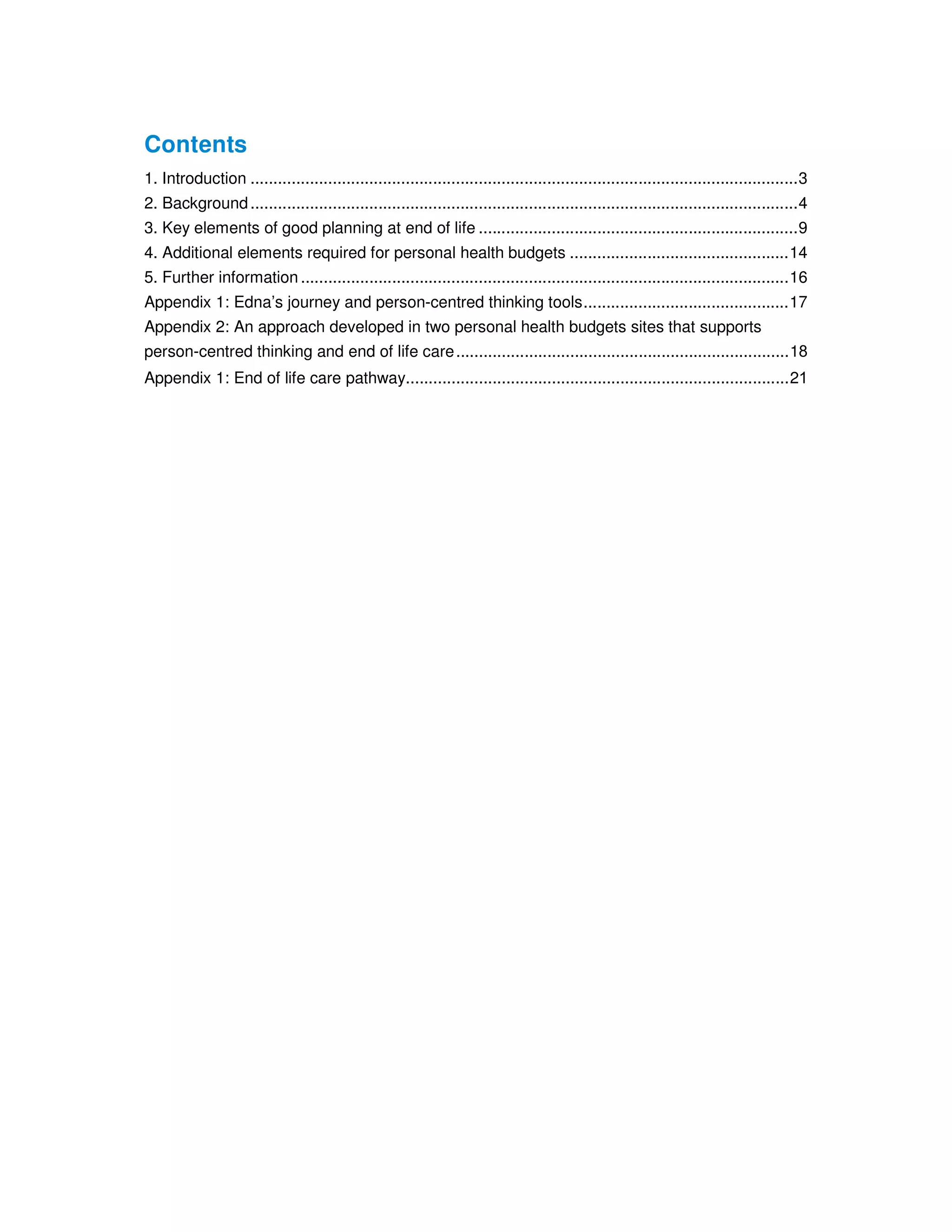 End of life care planning with people who have a personal health budget ...