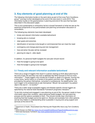 End of life care planning with people who have a personal health budget ...