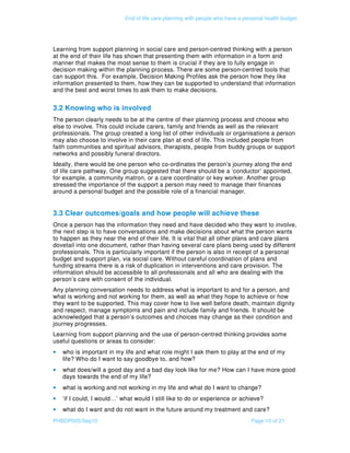 End of life care planning with people who have a personal health budget ...