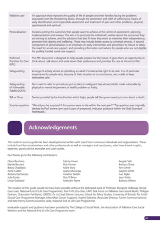 Nicklin Routes The route to success in end of life care – achieving quality for social ...