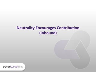 Neutrality	
  Encourages	
  Contribu0on	
  
                (Inbound)	
  
 