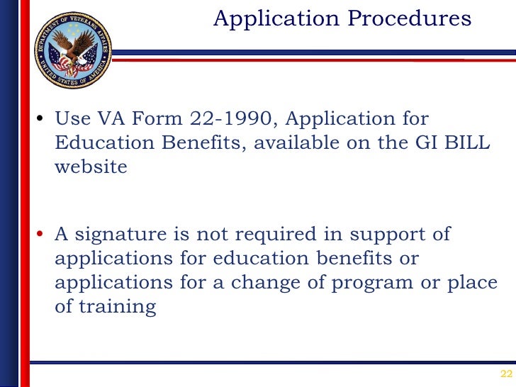 va chapter 33 va form 22 1990
