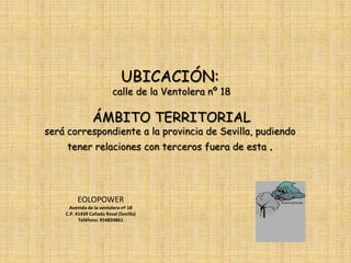  La energía eólica no produce ningún residuo contaminante, ni vertidos accidentales, ni contribuye al efecto invernadero.
