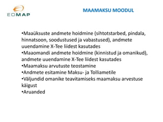 Munitsipaalmaa andmete muutmine ja lisamine