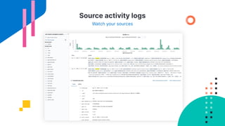 Source activity logs
Watch your sources
 