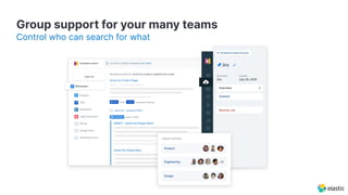 Group support for your many teams
Control who can search for what
 