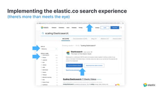 Implementing the elastic.co search experience
(there’s more than meets the eye)
 