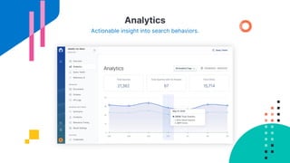 Analytics
Actionable insight into search behaviors.
 