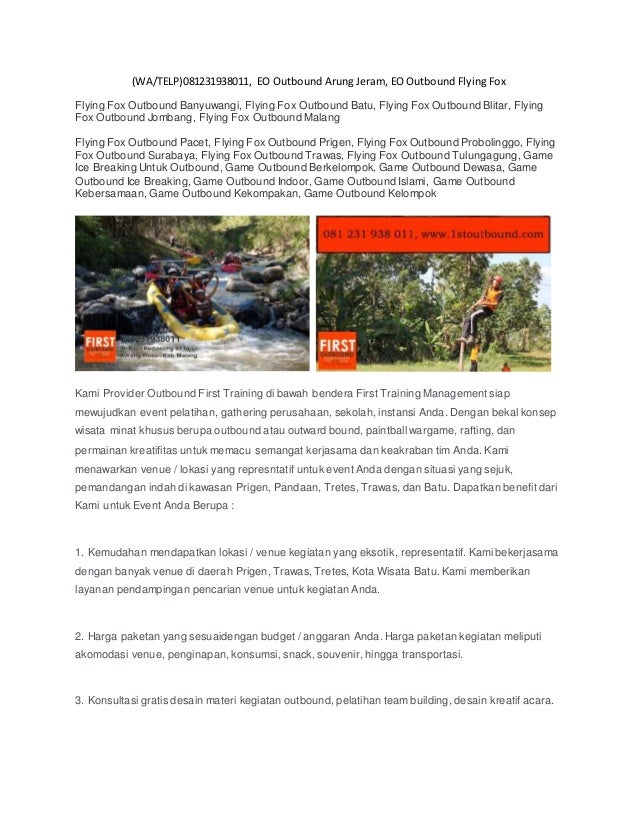 Wa Telp 081231938011 Eo Outbound Arung Jeram Eo Outbound Wa Telp 081231938011 Eo Outbound Arung Jeram Eo Outbound