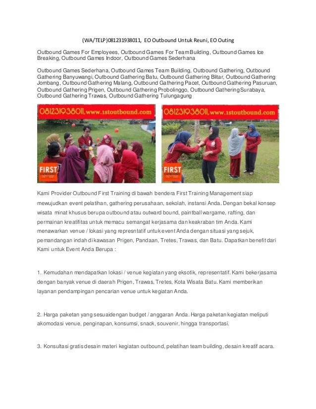 Wa Telp 081231938011 Eo Outbound Untuk Reuni Eo Outing Wa Telp 081231938011 Eo Outbound Untuk Reuni Eo Outing