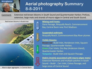Aerial photography S
..
Mixing and Fronts:
Dana Passage, Nisqually Reach, Commencement
Bay, Central Basin near Port Madiso...
