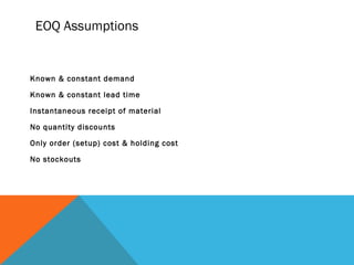EOQ MODEL EXAMPLE visual data 7