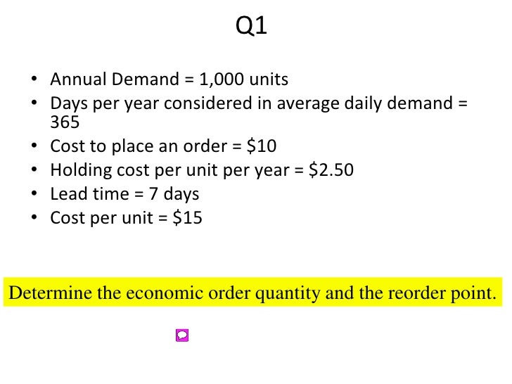 Eoq questions Eoq questions