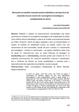 E o rádio