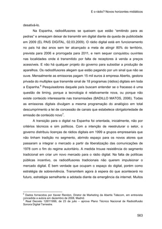 E o rádio