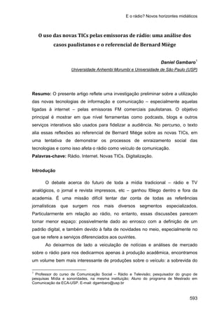 E o rádio
