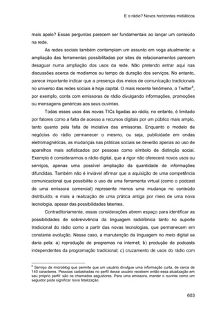 E o rádio