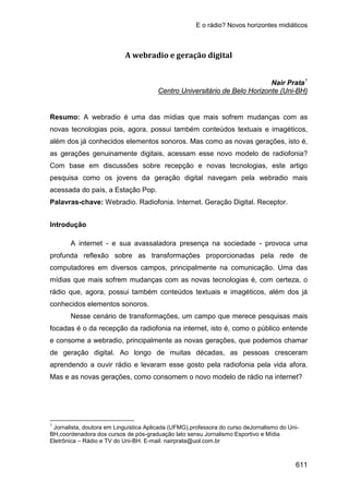 E o rádio