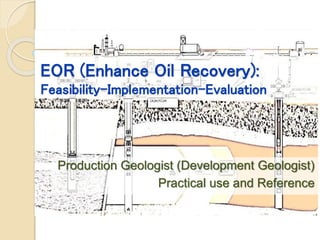 EOR (Enhance Oil Recovery):
Feasibility-Implementation-Evaluation
Production Geologist (Development Geologist)
Practical use and Reference
 