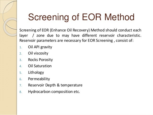 EOR (feasibility to execution)