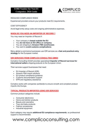 Comprehensive 2026 Guide to EORI Numbers for Non-EU Companies and ...